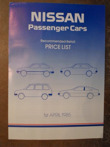 Nissan range orig 1985 - uk, mkt